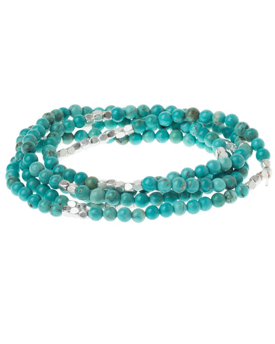 Turquoise With Silver Accents Gemstone Wrap