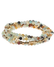 Amazonite With Gold Accents Gemstone Wrap