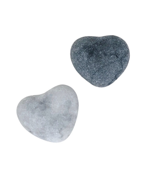 White and Gray Marble Hearts