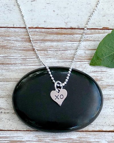 Sterling Silver XO Heart Necklace